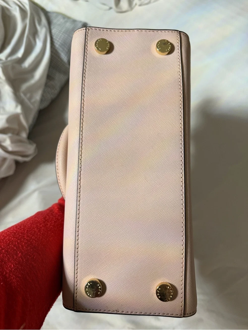 Michael Kors Blush Saffiano Leather Satchel with Gold Hardware